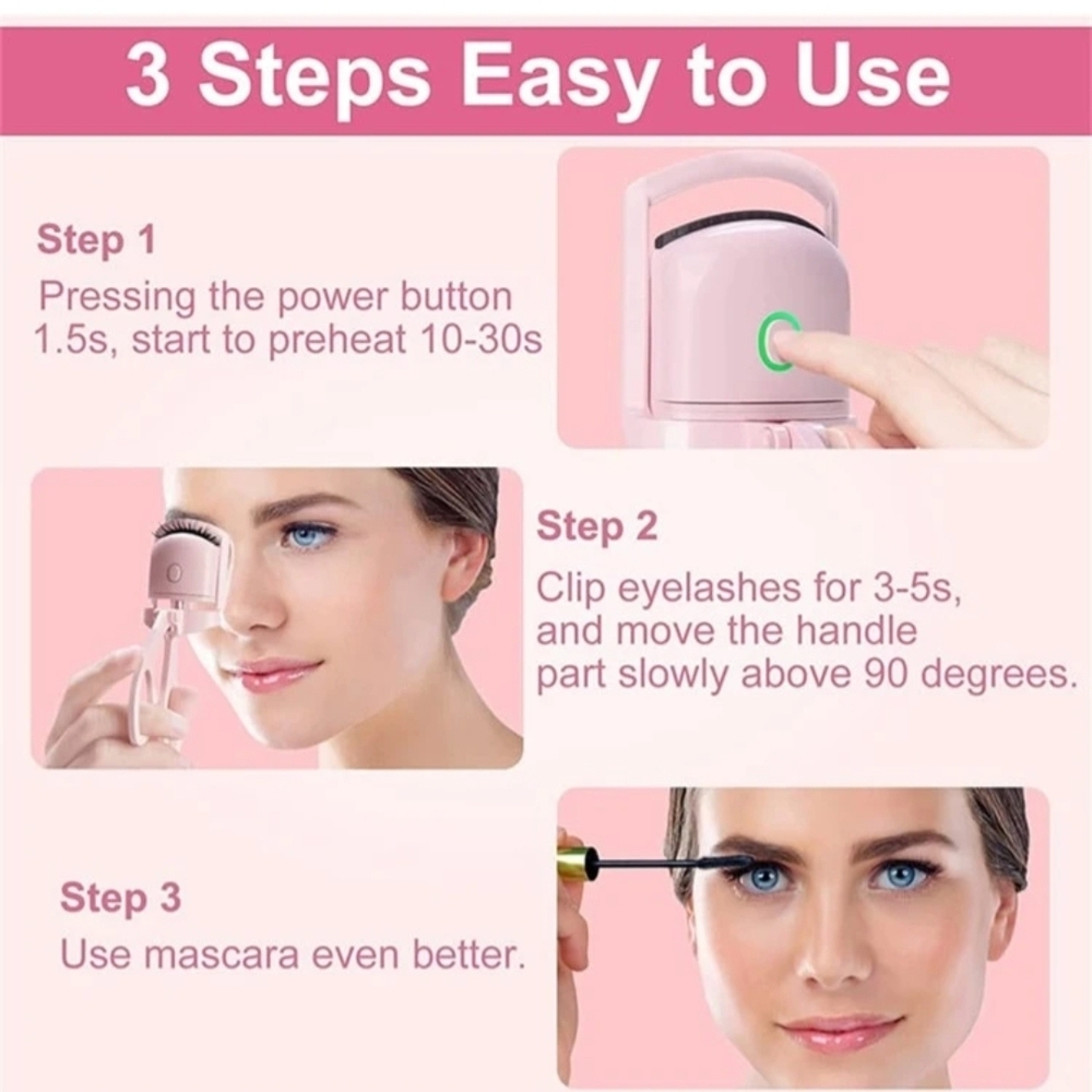 Electric Heated Eyelash Curler, Ionic Eyelash Curling Device - Picture 7 of 16
